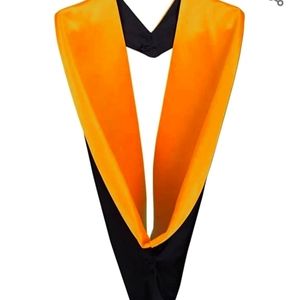 Graduation gowns with yellow/black hood